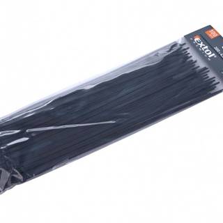 Extol Premium Pásky sťahovacie na káble čierne,  300x4, 8mm,  100ks,  nylon PA66