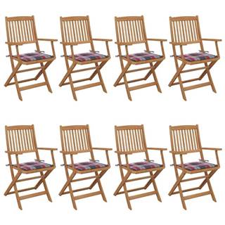 Petromila   Skladacie záhradné stoličky 8 ks so sedákmi akáciový masív značky Petromila