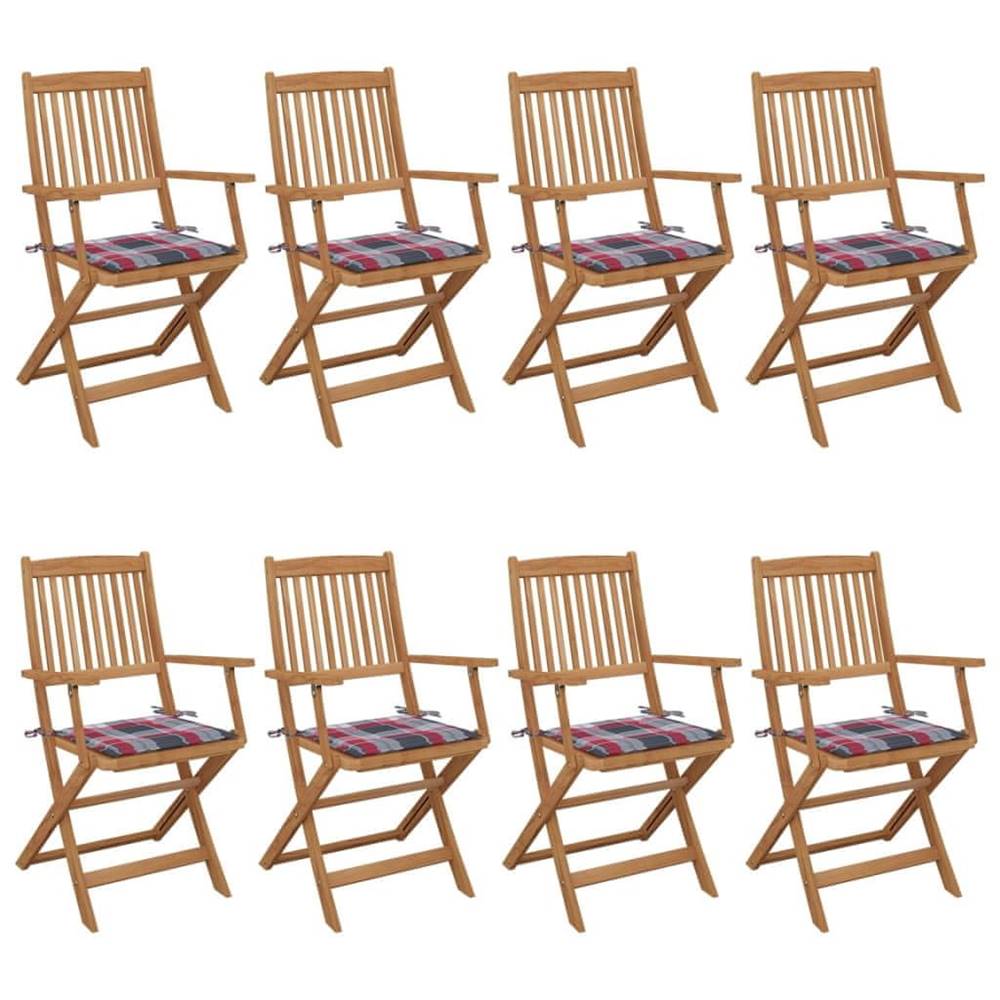 Petromila   Skladacie záhradné stoličky 8 ks so sedákmi akáciový masív značky Petromila