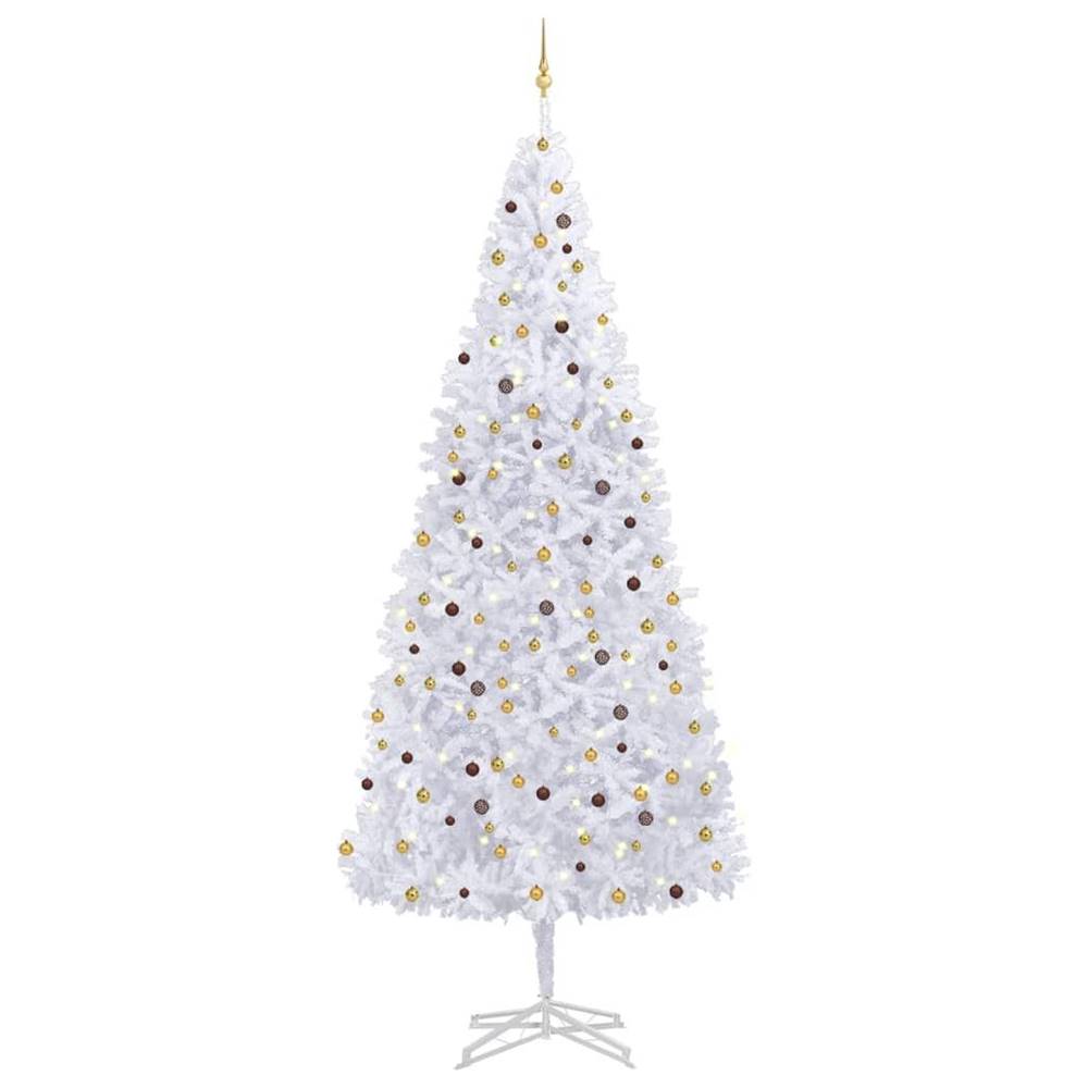 Vidaxl  Umelý vianočný stromček s LED a súpravou gulí biely 500 cm značky Vidaxl