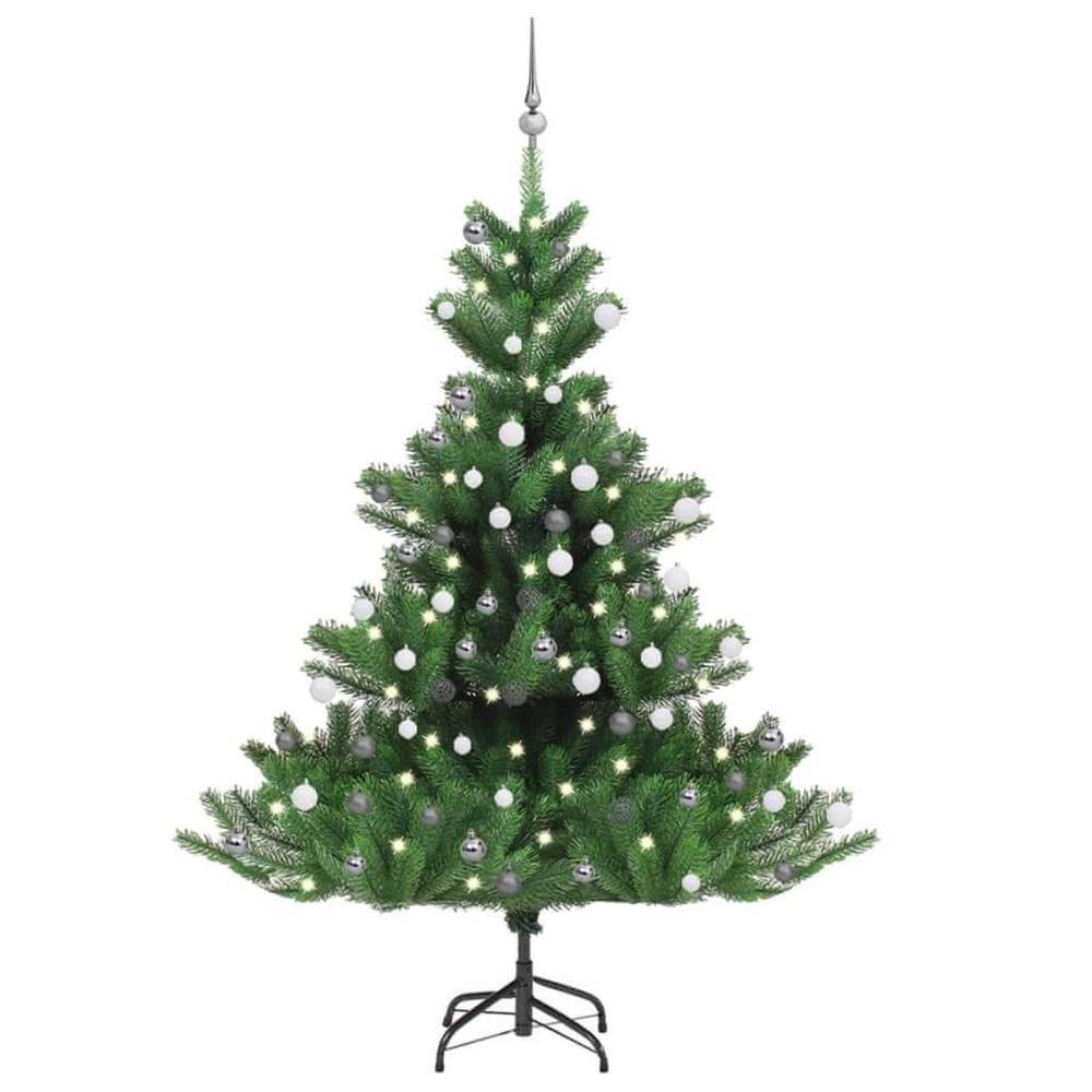 Vidaxl  Umelý vianočný stromček jedľa Nordmann LED a gule zelený 180 cm značky Vidaxl