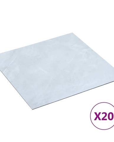 Vidaxl Samolepiace podlahové dosky 20 ks PVC 1, 86 m2 biely mramor