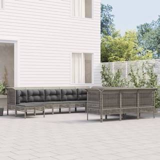 Vidaxl  12-dielna záhradná sedacia súprava s podložkami polyratan sivá značky Vidaxl