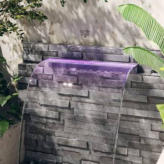 Vidaxl Vodopádový výtok s RGB LED osvetlením,  akryl,  90 cm