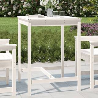 Vidaxl Záhradný stolík biely 82, 5x82, 5x110 cm borovicový masív