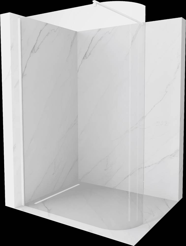 Mexen  Kioto,  zaoblená sprchová zástena 110 x 200 cm,  8mm číre sklo,  biely profil,  800-110-101-20-06 značky Mexen