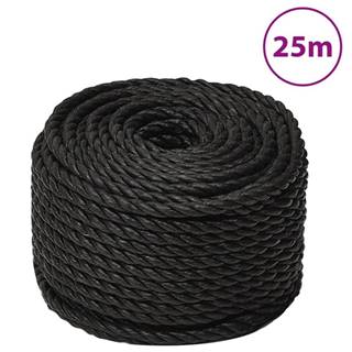 Vidaxl Pracovné lano čierne 20 mm 25 m polypropylén