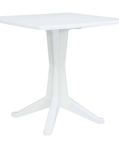 Vidaxl Záhradný stôl biely 70x70x71, 7 cm plastový
