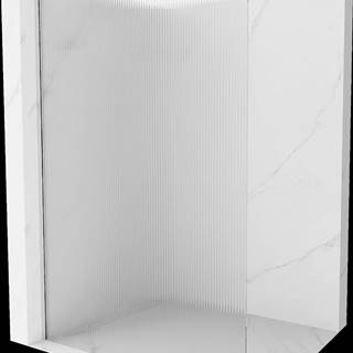 Mexen  Kioto,  sprchová zástena 100 x 200 cm,  8mm sklo s rebrovým vzorom,  chrómový profil,  800-100-101-01-09 značky Mexen