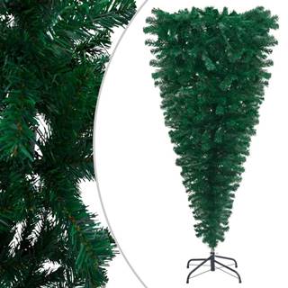 Vidaxl Prevrátený umelý vianočný stromček s podstavcom zelený 240 cm