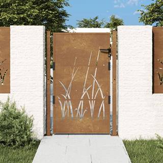 Petromila vidaXL Záhradná brána 105x155 cm kortenová oceľ dizajn trávy