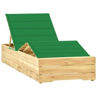 Vidaxl Ležadlo so zeleným vankúšom impregnované borovicové drevo