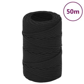 Vidaxl Lodné lano čierne 2 mm 50 m polypropylén