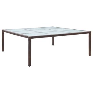 Vidaxl  Záhradný jedálenský stôl hnedý 200x200x74 cm polyratanový značky Vidaxl