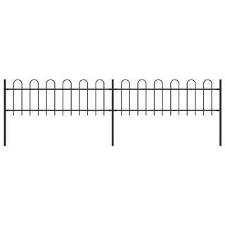 Vidaxl Záhradný plot s oblúkovým zakončením,  oceľ 3, 4x0, 6 m,  čierny
