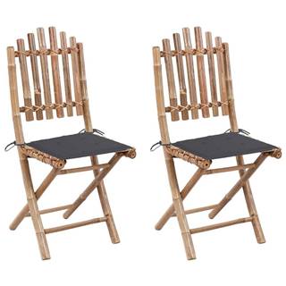 Petromila   Skladacie záhradné stoličky s podložkami 2 ks bambus značky Petromila