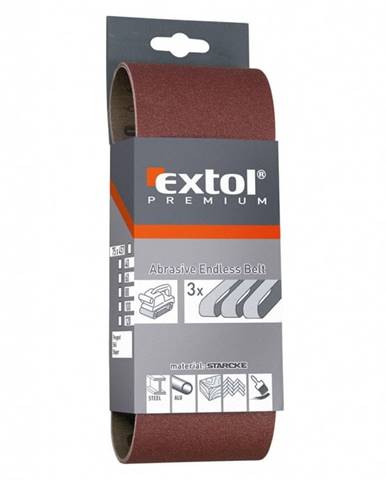 Extol Premium Plátna brúsna nekonečný pás,  bal. 3ks,  75x457mm,  P120