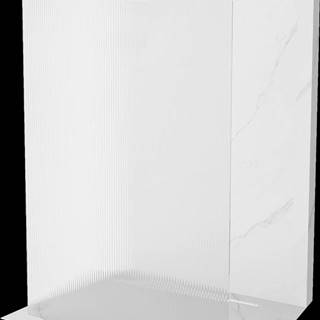 Mexen Kioto,  sprchová zástena Walk-In 110 x 200 cm,  8mm sklo s rebrovým vzorom,  biela profil,  800-110-002-20-09