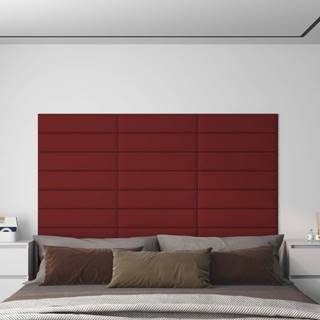 Vidaxl Nástenné panely 12 ks vínovočervené 60x15 cm látkové 1, 08 m²
