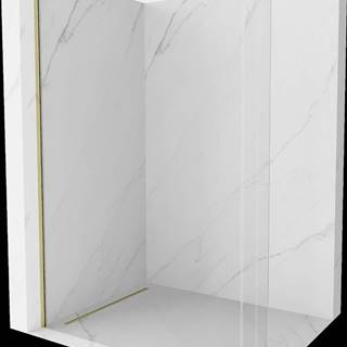 Mexen Kioto,  zaoblená sprchová zástena 80 x 200 cm,  8mm číre sklo,  zlatý profil,  800-080-101-50-06