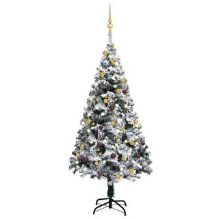 Vidaxl  Umelý vianočný stromček s LED a súpravou gulí zelený 150 cm PVC značky Vidaxl