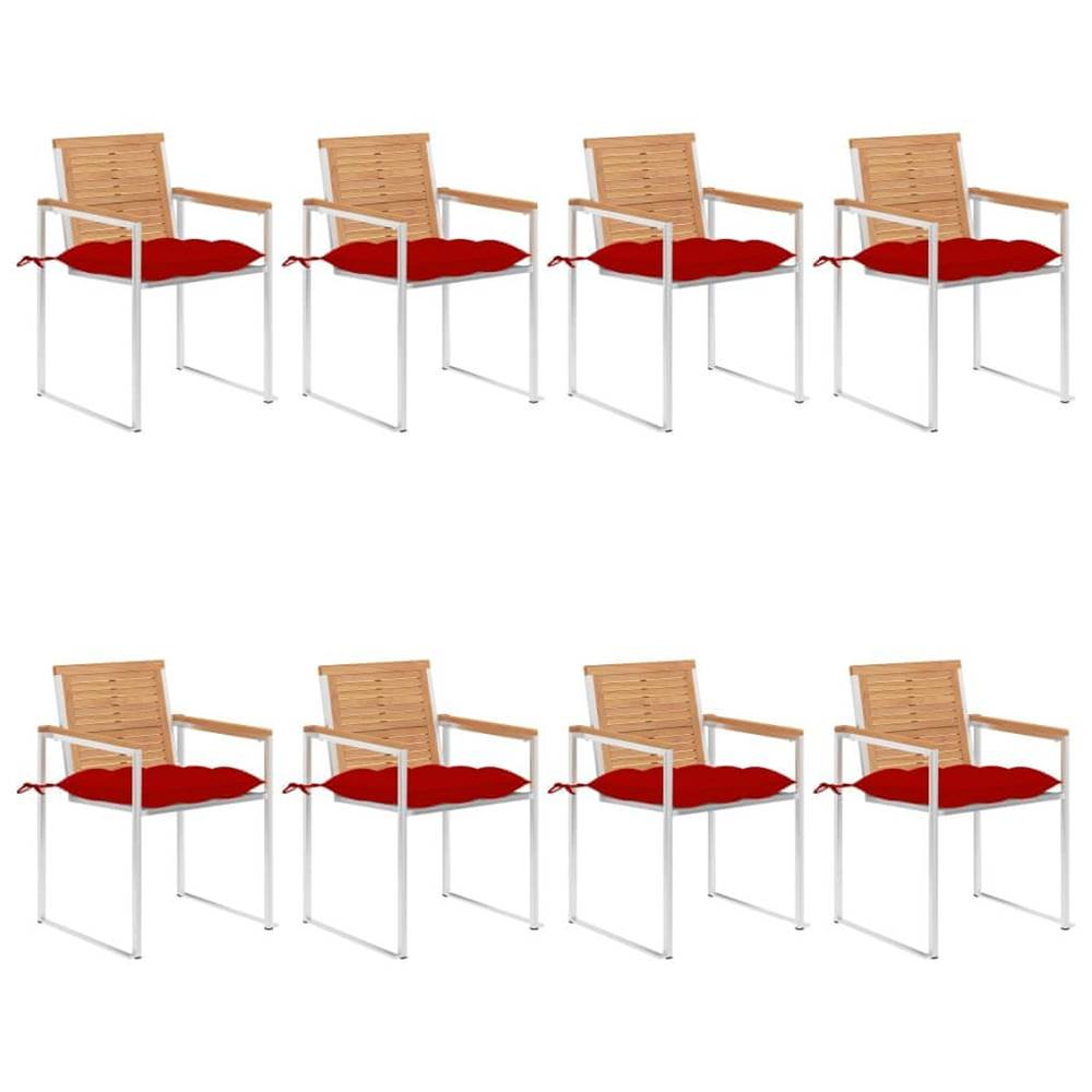Vidaxl  Záhradné stoličky 8 ks s podložkami tíkový masív značky Vidaxl