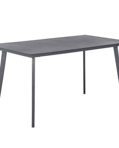 Beliani Kovový záhradný jedálenský stôl 140 x 80 cm sivý MILETO
