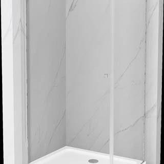 Mexen Pretoria sprchovací kút 80 x 90 cm,  priehľadný,  chróm + plochá sprchová vanička-852-080-090-01-00-4010