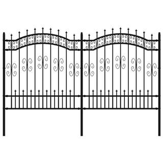 Vidaxl  Záhradný plot s hrotmi čierny 165 cm oceľ s práškovým nástrekom značky Vidaxl
