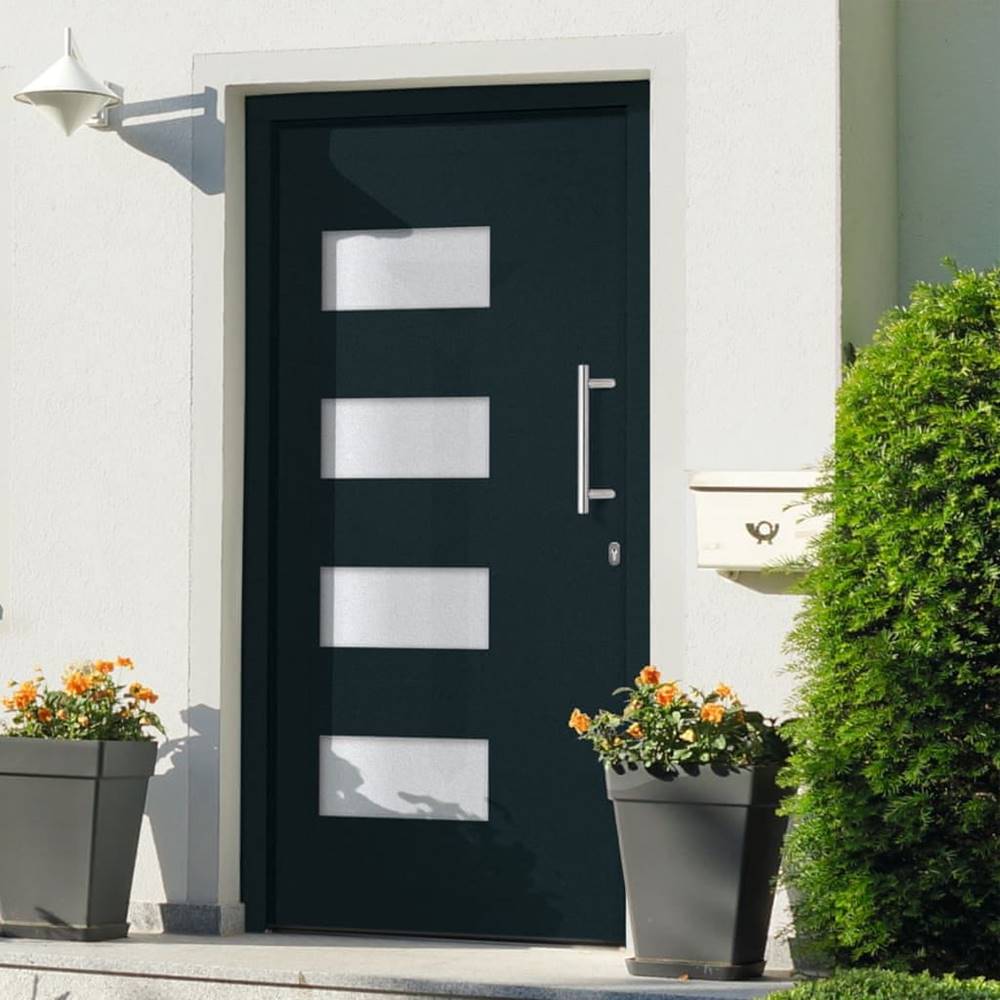 Vidaxl  Vchodové dvere,  hliník a PVC,  antracit,  100x200 cm značky Vidaxl