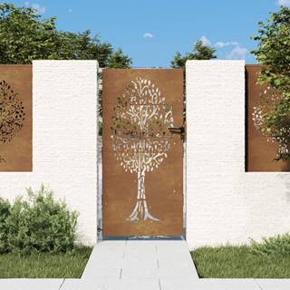 Petromila vidaXL Záhradná brána 85x200 cm kortenová oceľ dizajn stromu