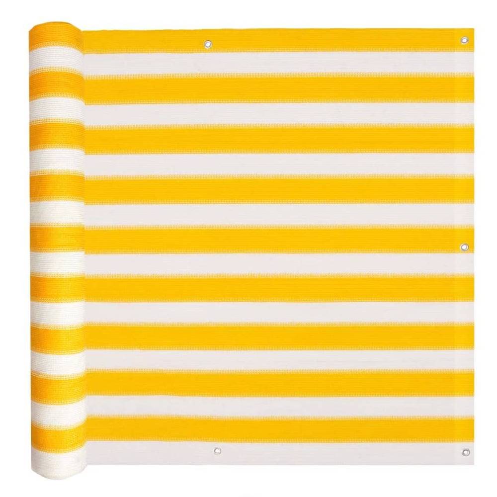 Vidaxl  Balkónová markíza z HDPE,  75x600 cm,  žlto-biela značky Vidaxl
