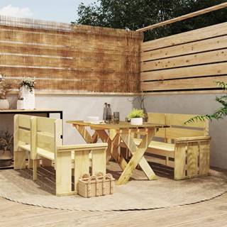 Vidaxl 3-dielna súprava záhradného nábytku,  impregnované borovicové drevo