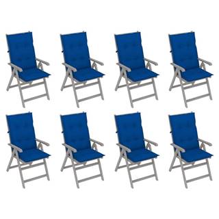 Vidaxl  Záhradné sklápacie stoličky s podložkami 8 ks sivé akáciové drevo značky Vidaxl