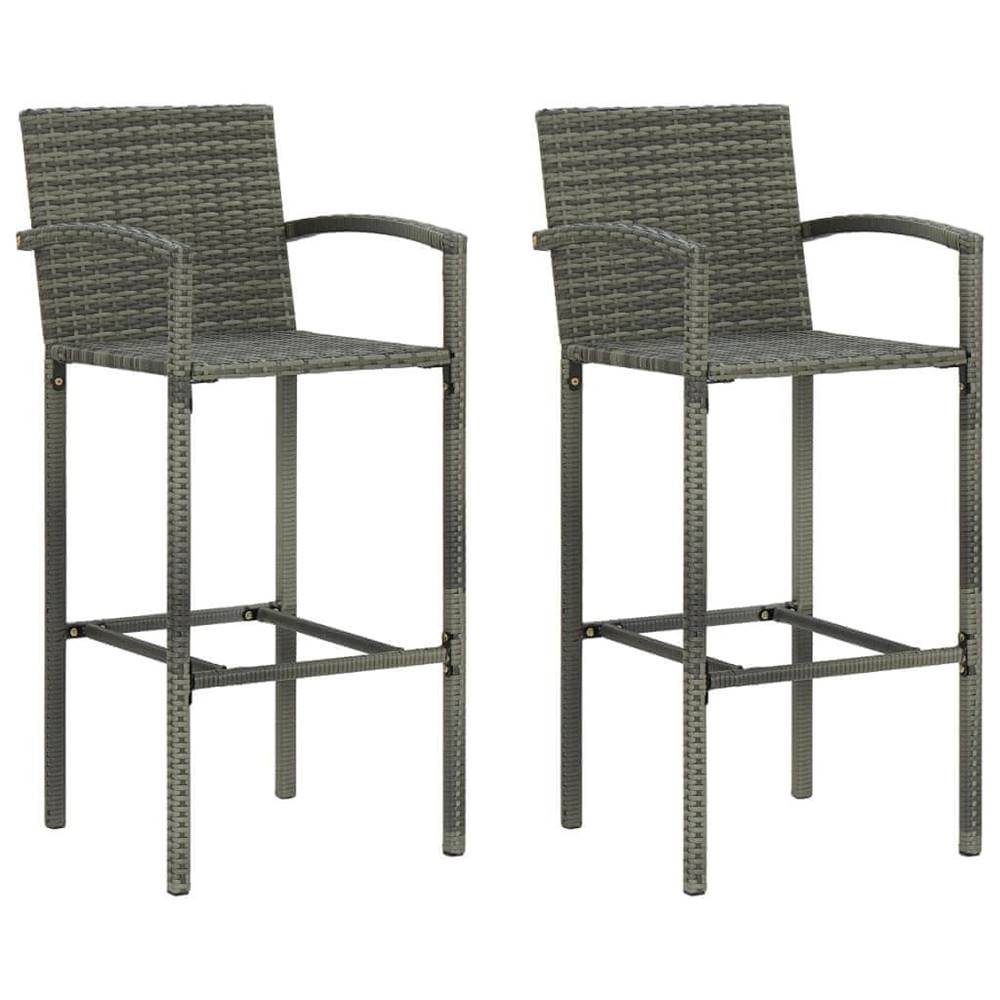 Vidaxl  Barové stoličky 2 ks sivé polyratan značky Vidaxl