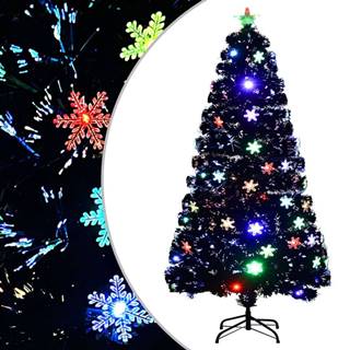 Vidaxl  Vianočný stromček s LED vločkami čierny 120 cm optické vlákno značky Vidaxl