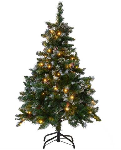 Beliani Zasnežený umelý vianočný stromček so svetielkami 120 cm zelený PALOMAR