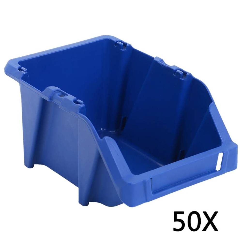 Vidaxl  Stohovateľné úložné boxy 50 ks,  200x300x130 mm,  modré značky Vidaxl