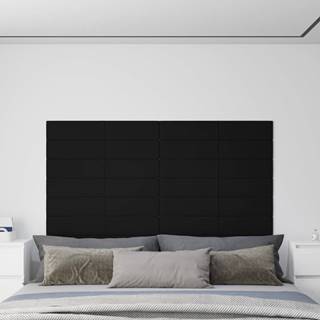 Vidaxl Nástenné panely 12 ks čierne 90x15 cm zamat 1, 62 m²