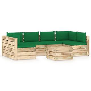 Vidaxl  7-dielna záhradná sedacia súprava s podložkami zelené impregnované drevo značky Vidaxl