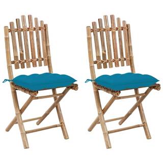 Vidaxl  Skladacie záhradné stoličky s podložkami 2 ks bambus značky Vidaxl