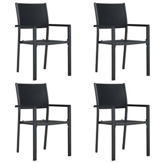 Vidaxl  Záhradné stoličky 4 ks čierne plastové ratanový vzhľad značky Vidaxl