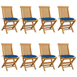 Vidaxl  Záhradné stoličky s modrými podložkami 8 ks tíkový masív značky Vidaxl