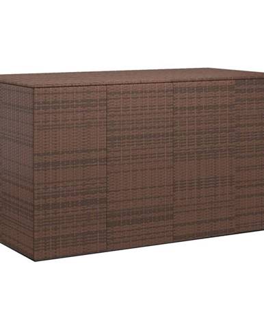 Vidaxl Záhradný box na vankúše z polyratanu 194x100x103 cm hnedý