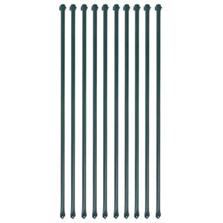 Vidaxl Záhradné kovové stĺpiky,  10 ks,  1 m,  zelené